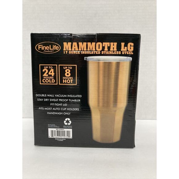 Mammoth LG Tumbler 17 oz Insulated Stainless Steel Copper Exterior Double Wall - Picture 4 of 6